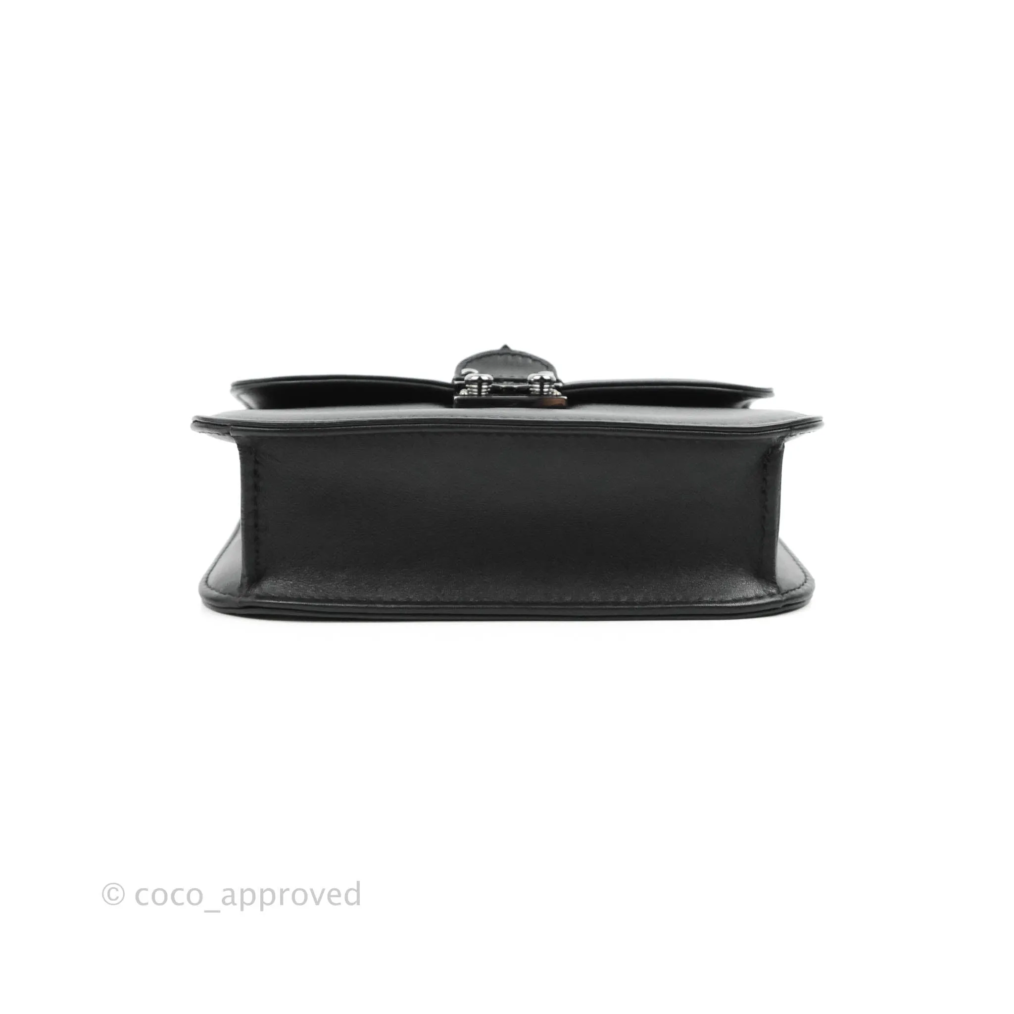 Valentino Vitello Small Glam Lock Rockstud Flap So Black